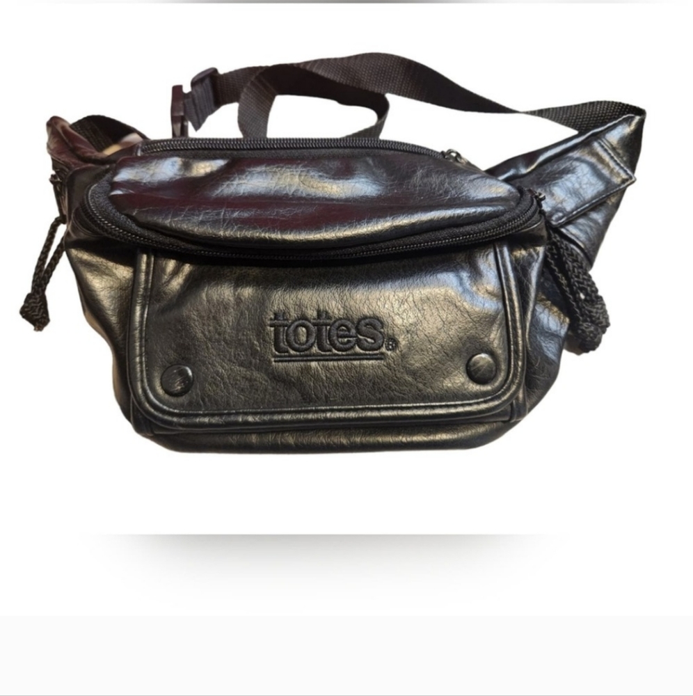 Vintage 90s Totes Fanny Pack Faux Leather Belt Bag Fannie pack.